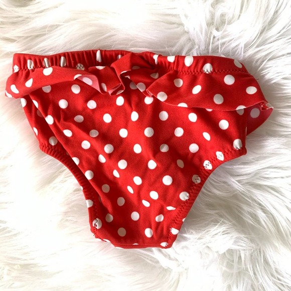 J. Crew Baby Red Polka-dot Swim Bloomers 6-12mo NWT - Picture 2 of 3